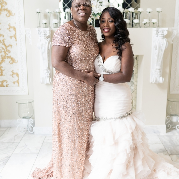 Wedding Dress- Off White, Champagne, Blush- Street Size 10/Wedding Dress Size 14 - Picture 4 of 5